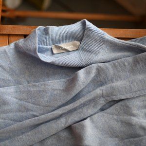 Everlane Cashmere Crop Mockneck Sweater Light Blue
